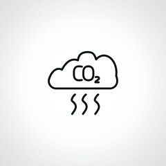 Carbon emissions reduction line icon. co2 linear icon.