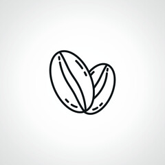 Coffee bean line icon. Coffee beans linear icon.