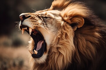 illustration,a roar of a lion,generative ai