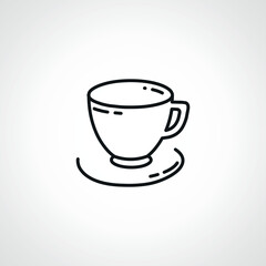 Cup of coffee line icon. Cup of tea line icon. Cup of hot drink linear icon.