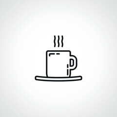 Cup of coffee line icon. Cup of tea line icon. Cup of hot drink linear icon.