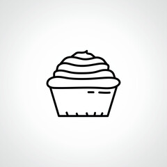 cupcake line icon. Cake line icon. Muffin, cup cake linear icon.