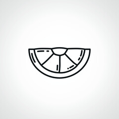 Lemon slice line icon. Lemon slice linear icon