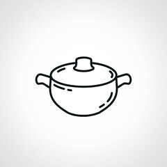 cooking pan icon, food cooked linear icon. pan line icon.