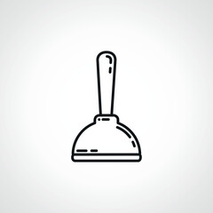 Plumbing plunger line icon. plunger linear icon.