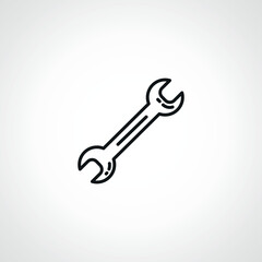 Wrench isolated line icon. service wrench outline icon.