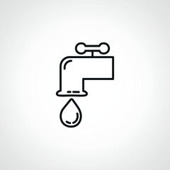 water faucet line icon. faucet linear icon.