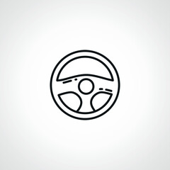 car steering wheel line icon. car steering wheel outline icon.