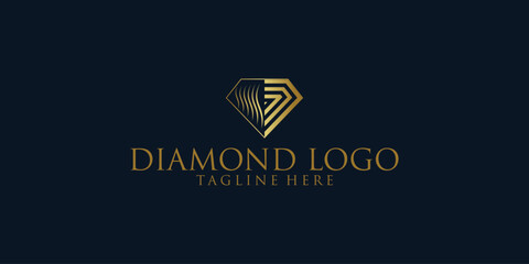 Diamond logo design with modern style premium vector
