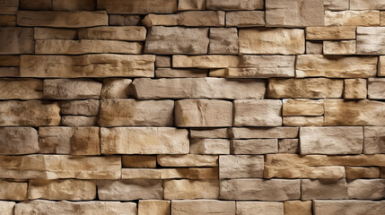 Wall made of bricks of different size. Generative ai