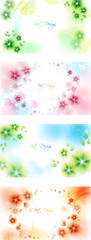 floral flower water color pattern abstract design banner wallpaper background set