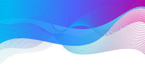blue and pink wavy background with white space