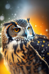 Majestic Owl in the forest ,made with Generative AI