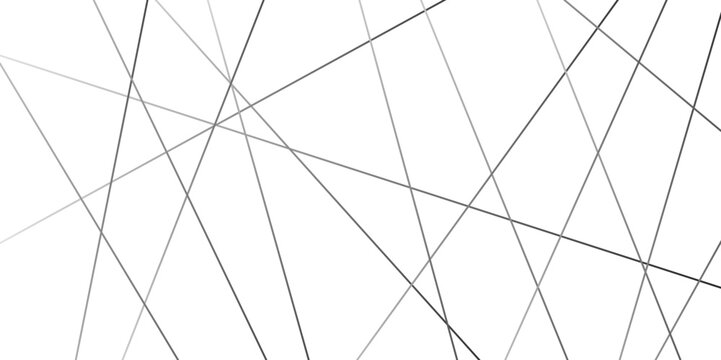 Abstract grey and silver geometric random chaotic lines with many squares and triangles shape on white background.