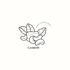 Line art cashew nuts illustration