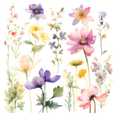 Fototapeta na wymiar Watercolor Flower Background