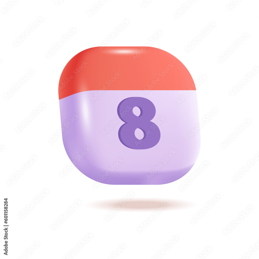 Aufkleber calendar icon 3d vector illustration. mobile symbol for networking sites or smartphone applications 