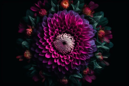 Flower-inspired circular pattern. Generative AI