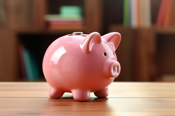 Ultra-realistic close-up of a classic ceramic piggy bank 