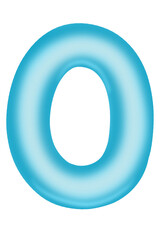 Numbers of blue metallic 3D