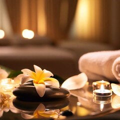 Obraz na płótnie Canvas luxurious spa setting with relaxation amenities