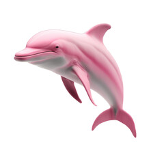 Pink dolphin on a transparant background, PNG - obrazy, fototapety, plakaty