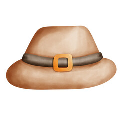 Watercolor Camping Hat Illustration Isolated on Transparent Background
