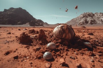 Impact of space debris on Mars. Generative AI