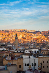 View of old town medina Fez Fes in Morocco