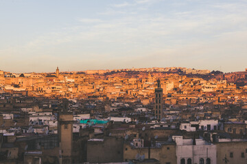 Morroco, Fez  View over the old town (medina) 
