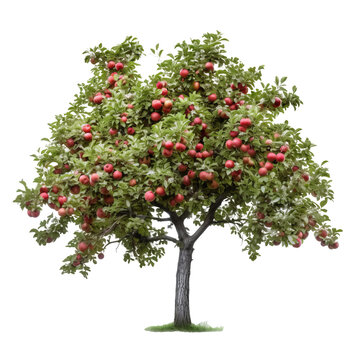 Apple tree isolated. Illustration AI Generative.