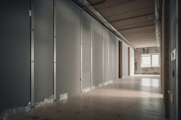 Insulated drywall partition wall. Generative AI