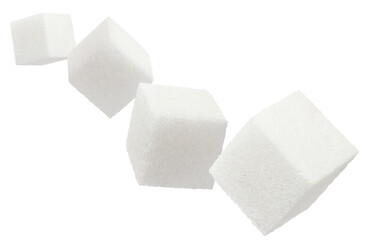 Flying sugar cubes, cut out