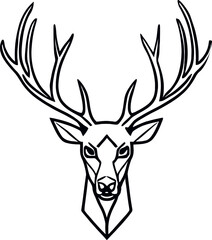Deer logo vector illustration isolated on white background