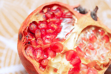 Macro cut pomegranate