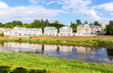 Provincial Russian Torzhok town in summer sunny day