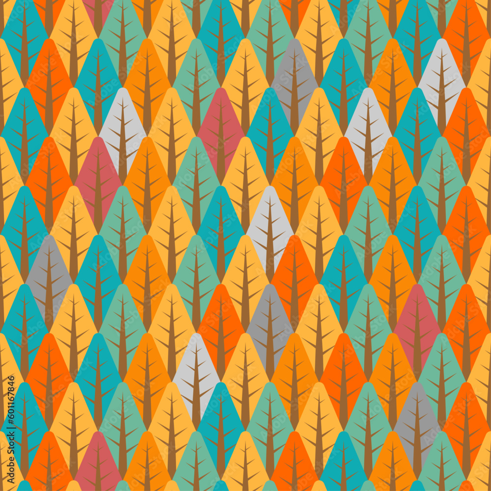 Poster autumn forest pattern seamless. vector background