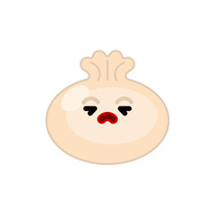 Cute chinese dumpling isolated. Vector illustration