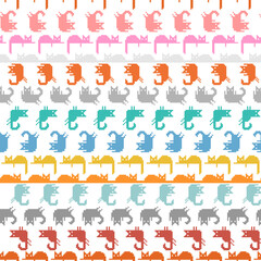 Cat pixel art pattern seamless. 8 bit pat background. pixelated Baby fabric texture