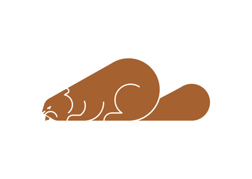 Beaver icon sign isolated. Animal Vector illustration
