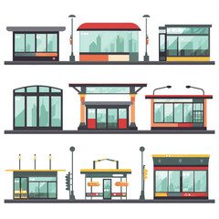 set of bus stops