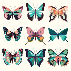 Plakat set of butterflies