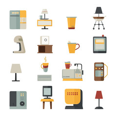 set of icons with kitchen appliances