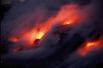 Feuer trifft Wasser: Oeanentry des Vulkans Puʻu ʻŌʻō auf Hawaii