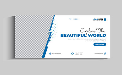 Tour and Travel social media Cover banner template design