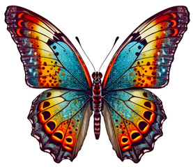 Butterfly on transparent background for decorating projects. AI generative
