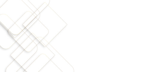 Abstract white and golden background with square lines white light background. Seamless white geometric lines vector background. Abstract luxury golden line background.