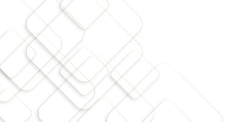 Abstract white and golden background with square lines white light background. Seamless white geometric lines vector background. Abstract luxury golden line background.
