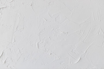 White modern art painting. Abstract painting. Gypsum texture. White plaster on canvas. Beautiful modern white background. Plaster art.