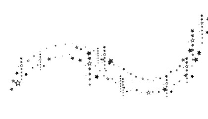 Fototapeta premium Flying confetti stars. Black, white colours. Festive background. Black stars on white background. Design element. Vector illustration, eps 10.